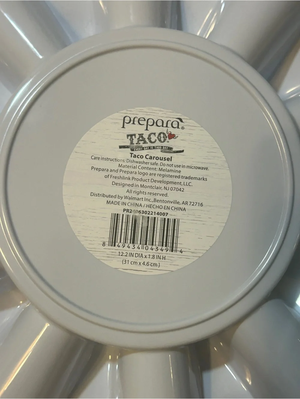 Prepara Taco Carousel Serving Tray Melamine Fiesta Floral Taco Holder New